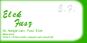 elek fusz business card